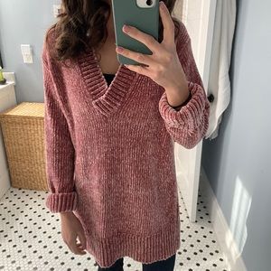 Aritzia Wilfred Pink Chenille Tunic Sweater XXS